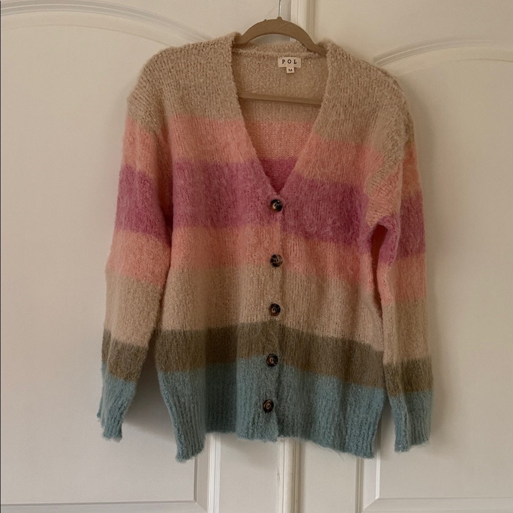 POL Striped Cardigan